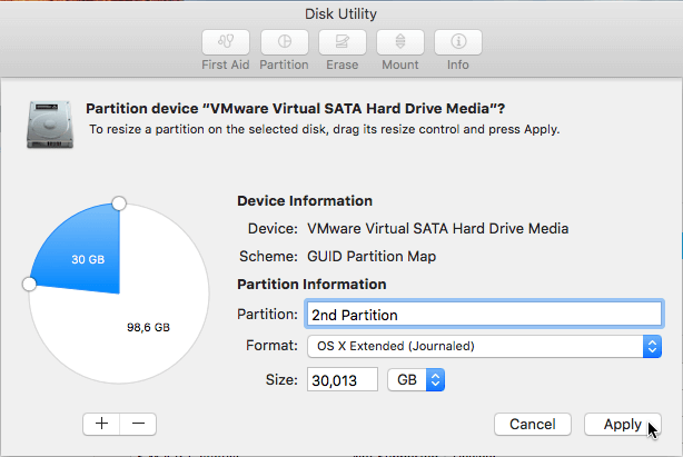 mac doesnt allow a bigger partition for windows